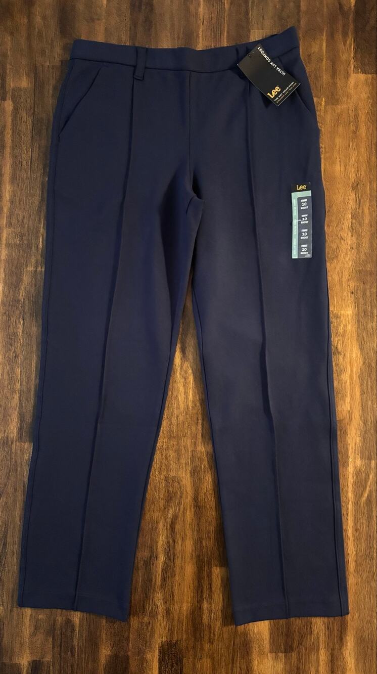 Lee Women’s 10 Petite Pants 30 x 28 Straight Leg Ponte Pull On Stretch